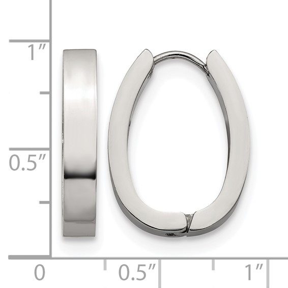 Chisel Stainless Steel Polished 4mm Hinged Hoop Earrings