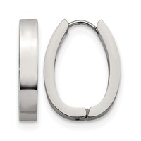 Chisel Stainless Steel Polished 4mm Hinged Hoop Earrings view 1