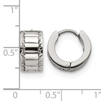 Chisel Stainless Steel Polished and Textured 5mm Hinged Hoop Earrings view 4