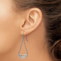Chisel Stainless Steel Polished Dangle Shepherd Hook Earrings view 3