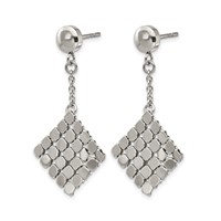 Stainless Steel Polished Post Dangle Earrings view 2