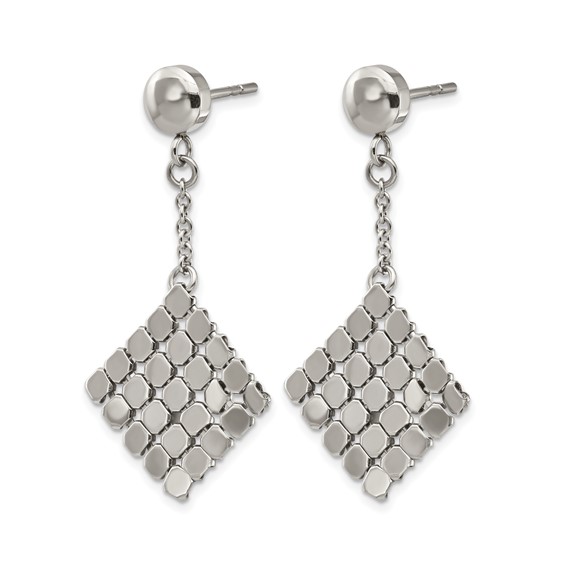 Stainless Steel Polished Post Dangle Earrings