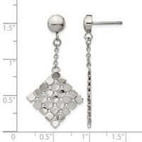Stainless Steel Polished Post Dangle Earrings view 4