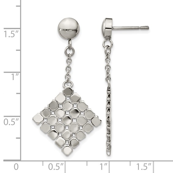 Stainless Steel Polished Post Dangle Earrings