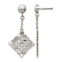 Stainless Steel Polished Post Dangle Earrings view 1