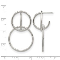 Chisel Stainless Steel Polished Interlocking Circles Post Dangle Earrings view 4