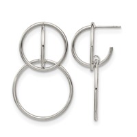 Chisel Stainless Steel Polished Interlocking Circles Post Dangle Earrings view 1