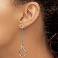 Chisel Stainless Steel Polished Circle Post Dangle Earrings view 3
