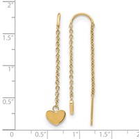Chisel Stainless Steel Polished Yellow IP-plated Threader Heart Dangle Earrings view 4