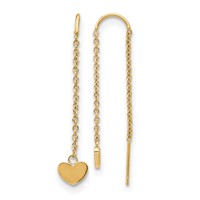 Chisel Stainless Steel Polished Yellow IP-plated Threader Heart Dangle Earrings view 1