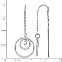 Chisel Stainless Steel Polished Circle Dangle Threader Earrings view 4