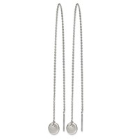 Chisel Stainless Steel Polished Disc Dangle Threader Earrings view 2