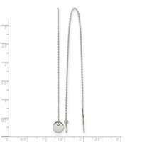 Chisel Stainless Steel Polished Disc Dangle Threader Earrings view 4