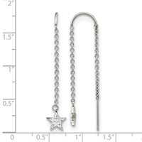 Chisel Stainless Steel Polished Earrings with Preciosa Crystal Star Threader view 4