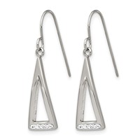 Chisel Stainless Steel Polished Earrings with Preciosa Crystal Dangle Shepherd Hook view 2
