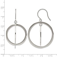 Chisel Stainless Steel Polished Circles Dangle Shepherd Hook Earring view 4