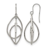Chisel Stainless Steel Polished Dangle Shepherd Hook Earrings view 1