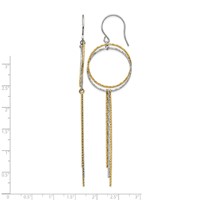 Stainless Steel Polished and Textured Yellow IP Shepherd Hook Earrings view 4
