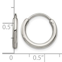 Chisel Stainless Steel Polished 2mm Endless Hoop Earrings view 4