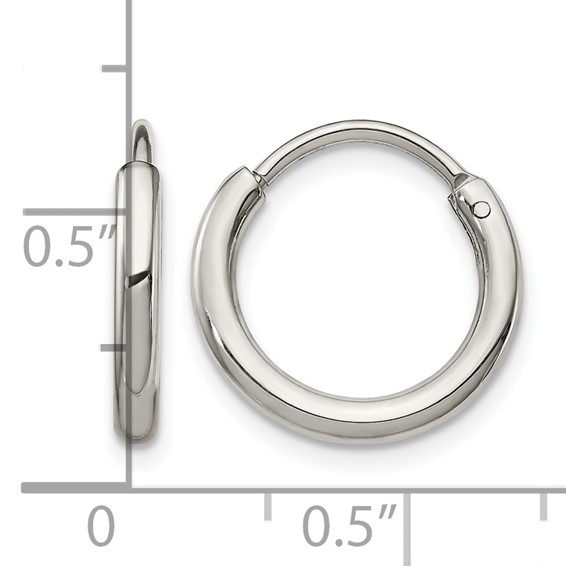 Chisel Stainless Steel Polished 2mm Endless Hoop Earrings