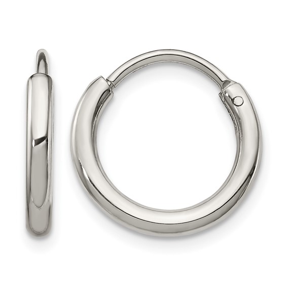 Chisel Stainless Steel Polished 2mm Endless Hoop Earrings