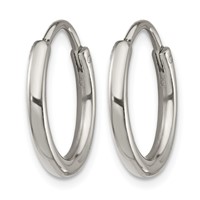 Chisel Stainless Steel Polished 2mm Endless Hoop Earrings view 2