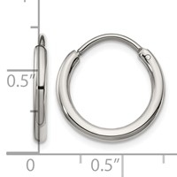 Chisel Stainless Steel Polished 2mm Endless Hoop Earrings view 4