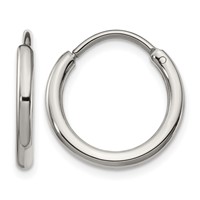 Chisel Stainless Steel Polished 2mm Endless Hoop Earrings view 1