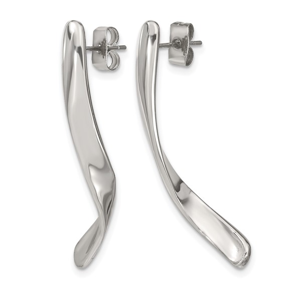 Chisel Stainless Steel Polished Twisted Post Earrings