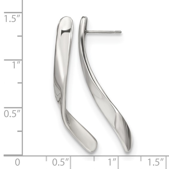 Chisel Stainless Steel Polished Twisted Post Earrings