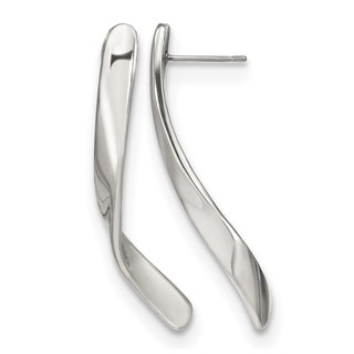 Chisel Stainless Steel Polished Twisted Post Earrings
