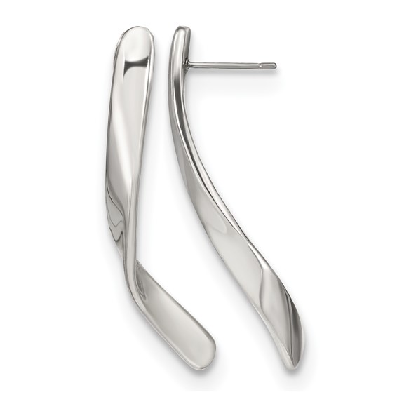 Chisel Stainless Steel Polished Twisted Post Earrings