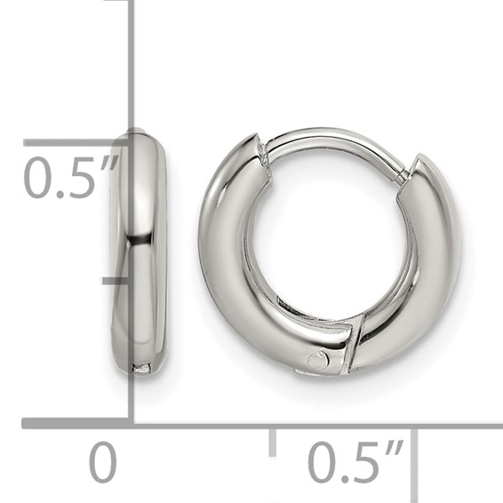 Chisel Stainless Steel Polished 2.5mm Hinged Hoop Earrings