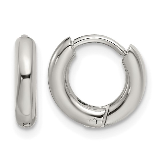 Chisel Stainless Steel Polished 2.5mm Hinged Hoop Earrings