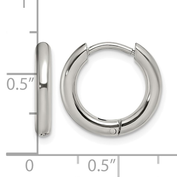 Chisel Stainless Steel Polished 2.5mm Hinged Hoop Earrings