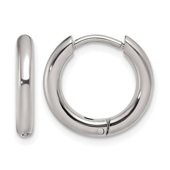 Chisel Stainless Steel Polished 2.5mm Hinged Hoop Earrings
