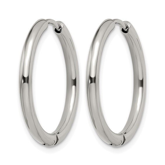 Chisel Stainless Steel Polished 2.5mm Hinged Hoop Earrings