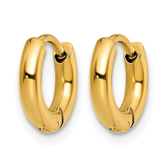 Chisel Stainless Steel Polished Yellow IP-plated 2.5mm Hinged Hoop Earrings