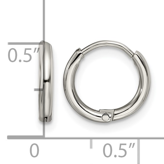 Chisel Stainless Steel Polished 1.6mm Hinged Hoop Earrings