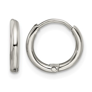 Chisel Stainless Steel Polished 1.6mm Hinged Hoop Earrings