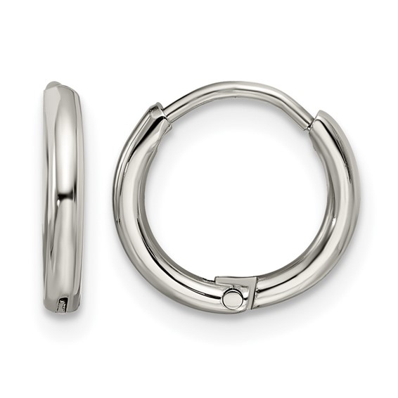 Chisel Stainless Steel Polished 1.6mm Hinged Hoop Earrings