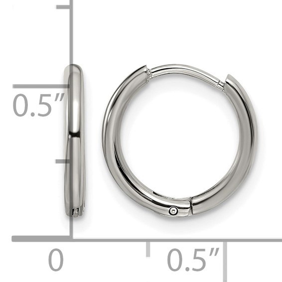 Chisel Stainless Steel Polished 1.6mm Hinged Hoop Earrings