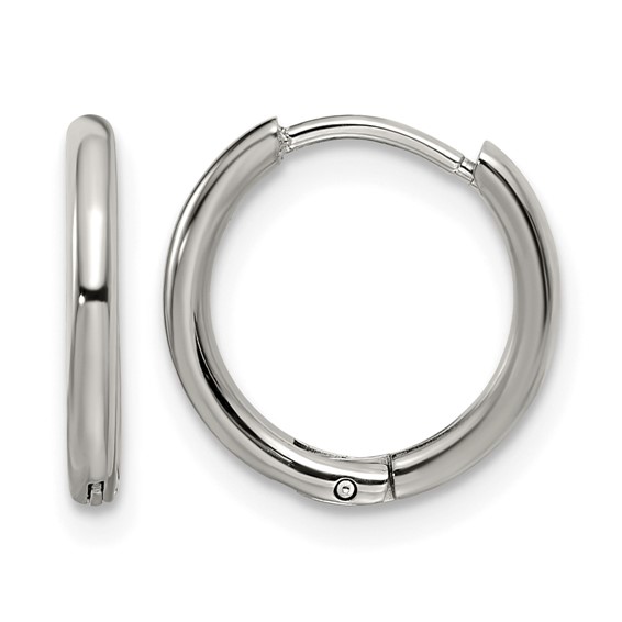 Chisel Stainless Steel Polished 1.6mm Hinged Hoop Earrings