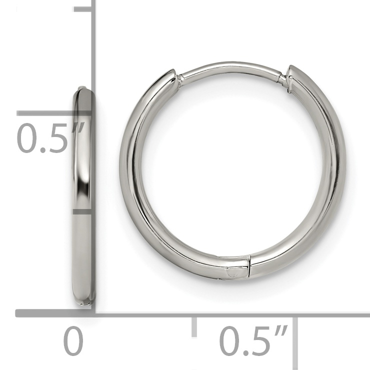 Chisel Stainless Steel Polished 1.6mm Hinged Hoop Earrings | J.C.