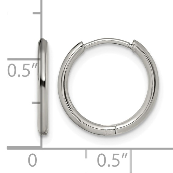 Chisel Stainless Steel Polished 1.6mm Hinged Hoop Earrings