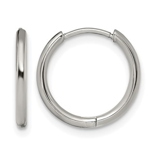 Chisel Stainless Steel Polished 1.6mm Hinged Hoop Earrings