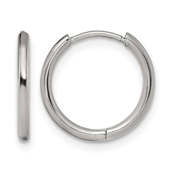 Chisel Stainless Steel Polished 1.6mm Hinged Hoop Earrings