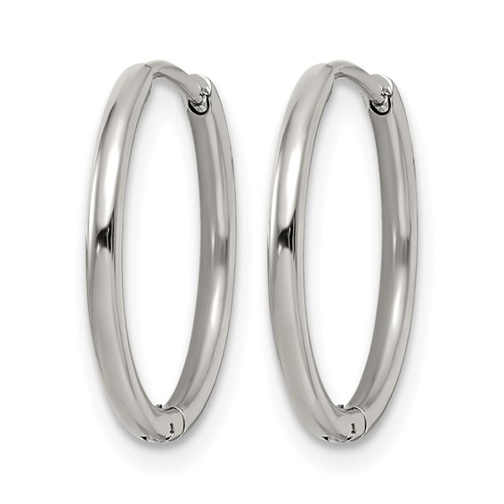 Chisel Stainless Steel Polished 1.6mm Hinged Hoop Earrings