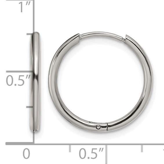 Chisel Stainless Steel Polished 1.6mm Hinged Hoop Earrings