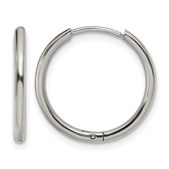 Chisel Stainless Steel Polished 1.6mm Hinged Hoop Earrings